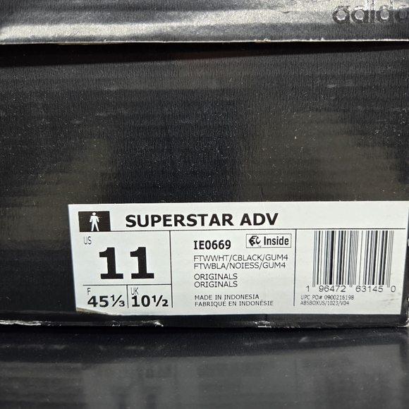 Adidas Superstar ADV IE0669 White Black Gum Men\'s Shoes Size 11 New main image 7